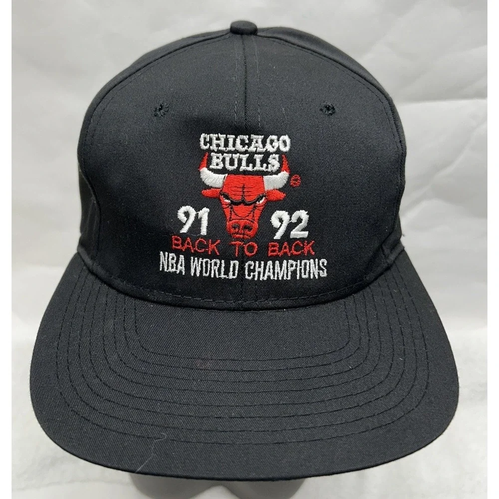 NBA Twill Mens Adjustable Chicago Bulls 91-92 Back to Back World Champions Hat